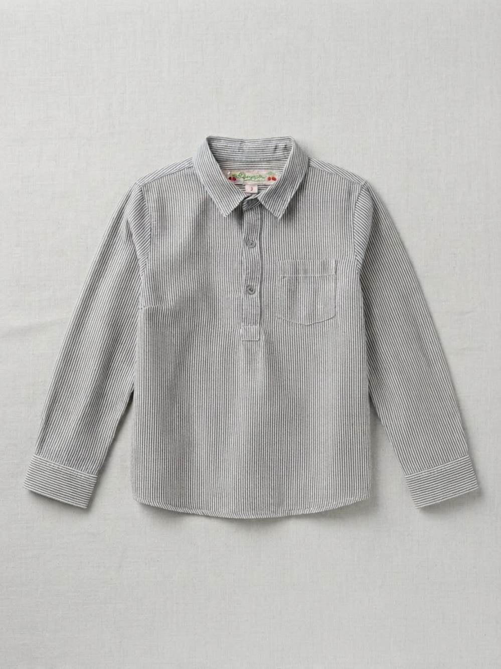 Bonpoint Striped Long Sleeve Button Up Shirt